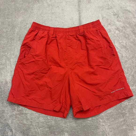 Columbia PFG Omni-Shade Backcast III 6” Lined Swim Trunks Shorts Red Mens Small - Picture 1 of 12